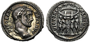 Diocletian (284-305), Argenteus, Ticinum, c. ... 