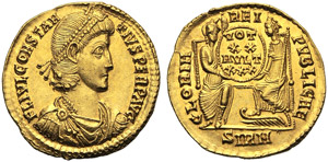 Costanzo II (337-361), Solido, Sirmium, ... 