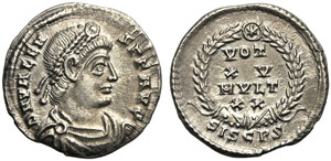 Valente (364-378), Siliqua, Siscia, 375-378 ... 