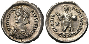 Teodosio II (408-450), Miliarense leggero, ... 