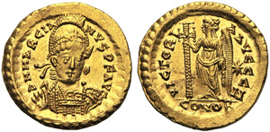 Marciano (450-457), Solido, Costantinopoli, ... 
