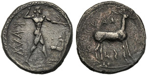 Bruttium, Statere, Caulonia, c. 450 a.C.; AR ... 