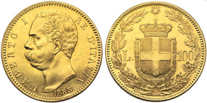 Italia, Savoia, Umberto I (1878-1900), 100 ... 