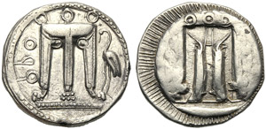 Bruttium, Stater, Kroton, c. 480-430 BC; AR ... 