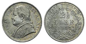 Italy, Papal, Pio IX (1846-1870). AR 2 1/2 ... 