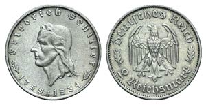 Germany, AR 2 Reichsmark 1934 (25mm, 7.91g, ... 