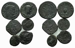 Mixed lot of 6 Æ coins, including Greek, ... 