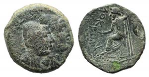 Bruttium, Lokroi, c. 350-300 BC. Æ (18mm, ... 