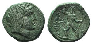 Bruttium, Petelia, late 3rd century BC. Æ ... 