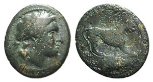 Bruttium, Rhegion, c. 260-215 BC. Æ (17mm, ... 
