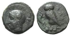 Sicily, Kamarina, c. 420-410 BC. Æ Tetras ... 