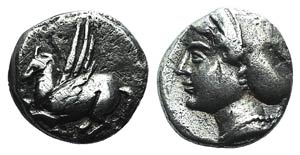 Corinth, c. 350-300 BC. AR Drachm (12mm, ... 