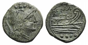 Anonymous, Rome, after 211 BC. Æ Triens ... 