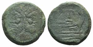 PT or TP series, Rome, 169-158 BC. Æ As ... 