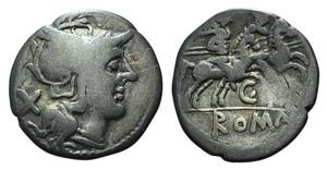 C. Renius, Rome, 138 BC. AR Denarius (17mm, ... 