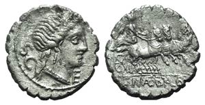 C. Naevius Balbus, Rome, 79 BC. AR Serrate ... 