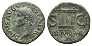Divus Augustus (died AD 14). Æ As (28mm, ... 