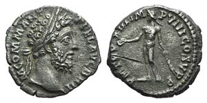 Commodus (177-192). AR Denarius (16mm, ... 