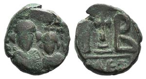 Heraclius (610-641). Æ 12 Nummi (15mm, ... 