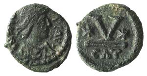Heraclius (610-641). Æ 5 Nummi (10.5mm, ... 