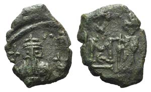 Constans II (641-668). Æ 40 Nummi (19mm, ... 