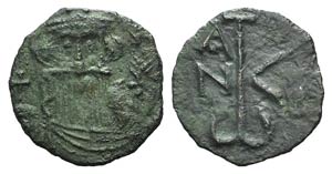 Constans II (641-668). Æ 20 Nummi (19mm, ... 