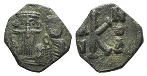 Constans II (641-668). Æ 20 Nummi (14mm, ... 