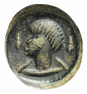 Visigoths, PB Seal (13mm, 3.79g). Head of ... 