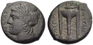 Sicily, Tauromenion, Bronze, post 336 BC; AE ... 