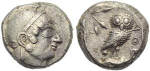 Attica, Athens, Tetradrachm, c. 500-480 BC; ... 
