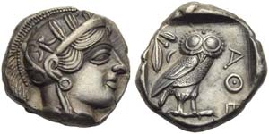 Attica, Athens, Tetradrachm, c. 454-404 BC; ... 