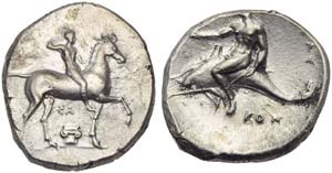 Apulia, Tarentum, Nomos, c. 332-302 BC; AR ... 