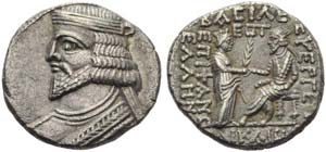 Vologases I (51-78), Tetradrachm, Seleukeia ... 