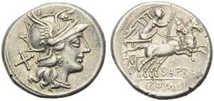 Spurius Afranius, Denarius, Rome, 150 BC; AR ... 