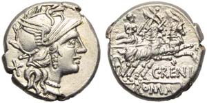 C. Renius, Denarius, Rome, 138 BC; AR (g ... 