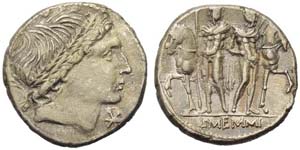 L. Memmius, Denarius, Rome, 109 or 108 BC; ... 