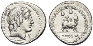 Mn. Fonteius C.f., Denarius, Rome, 85 BC; AR ... 