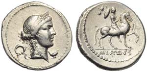 M. Aemilius Lepidus, Denarius, Rome, 61 BC; ... 