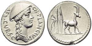 Cn. Plancius, Denarius, Rome, 55 BC; AR (g ... 