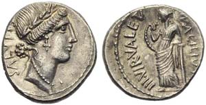 Mn. Acilius Glabrio, Denarius, Rome, 49 BC; ... 