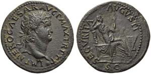 Nero (54-68), Dupondius, Lugdunum, c. AD 66; ... 