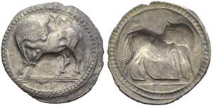 Lucania, Sybaris, Stater, c. 550-510 BC; AR ... 
