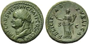 Vespasian (69-79), Dupondius, Rome, AD 74; ... 