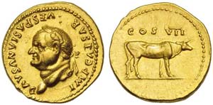 Vespasian (69-79), Aureus, Rome, AD 76; AV ... 