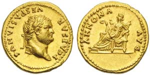 Titus, as Caesar, Aureus, Rome, AD 77-78; AV ... 