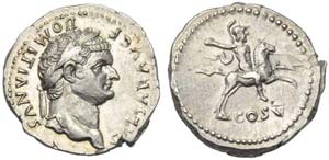 Domitian, as Caesar, Denarius, Rome, AD ... 