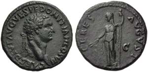 Domitian, as Caesar, Dupondius or As, Thrace ... 