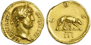 Hadrian (117-138), Aureus, Rome, AD 125-128; ... 
