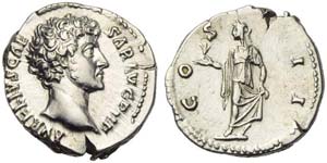 Marcus Aurelius, as Caesar, Denarius, Rome, ... 