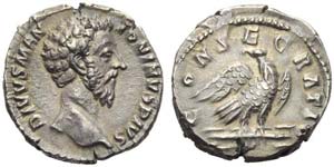 Divus Marcus Aurelius, Denarius, Rome, post ... 
